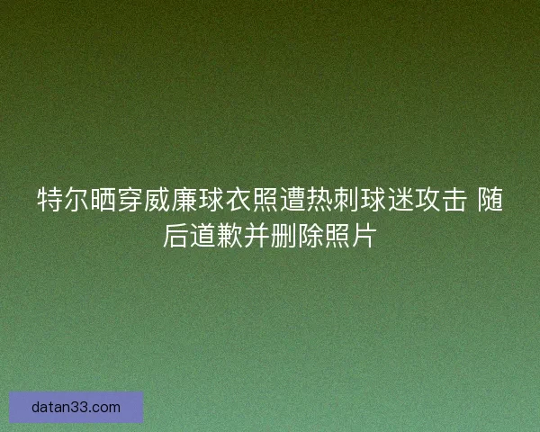 特尔晒穿威廉球衣照遭热刺球迷攻击 随后道歉并删除照片